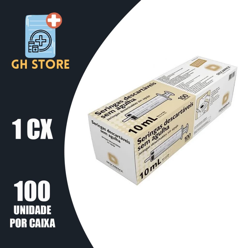 Seringa Descartável 10ml Luer Slip Estéril C/100un - Descarpack