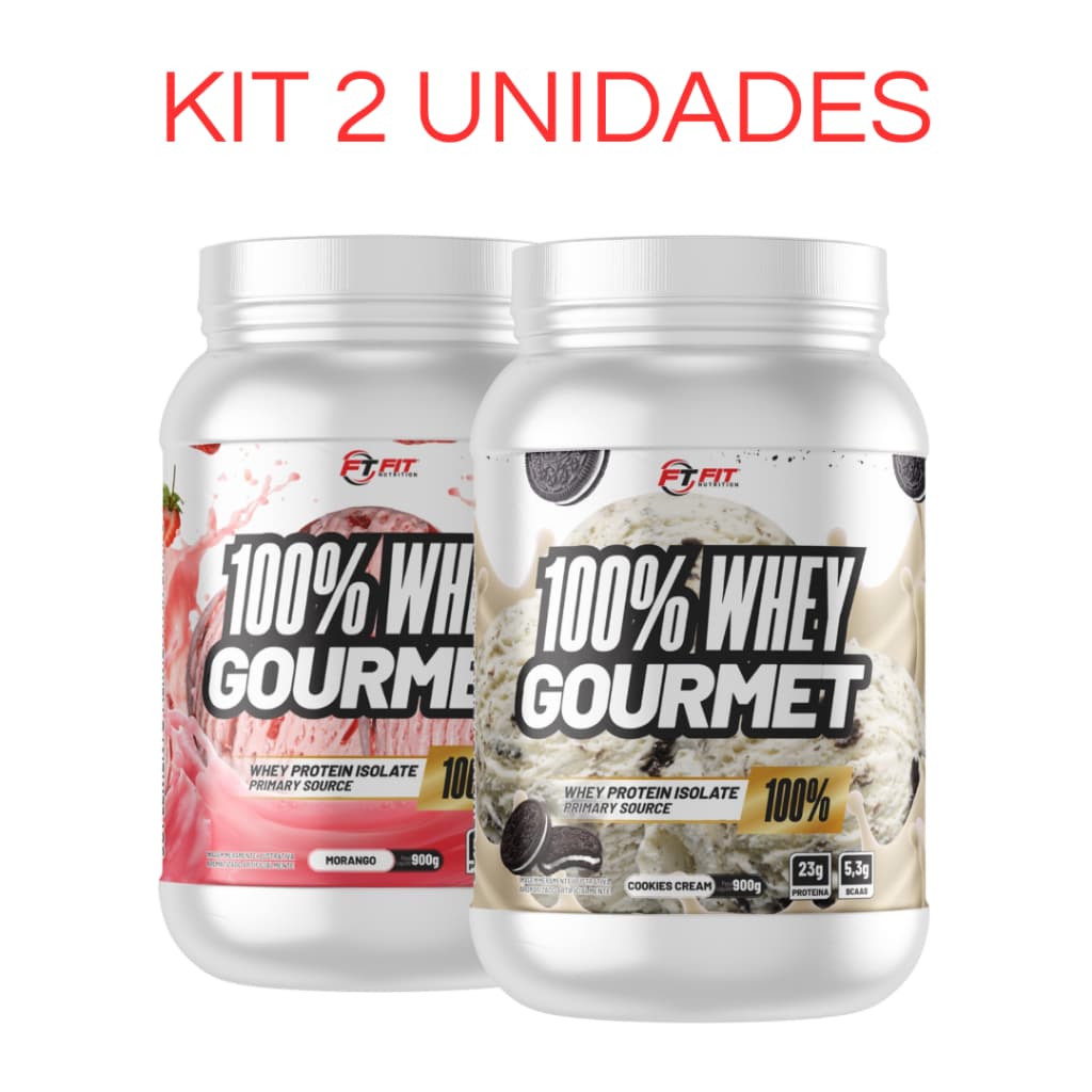 Kit 2 Whey Protein 100% Concentrado 900g cada - Suplemento Alimentar