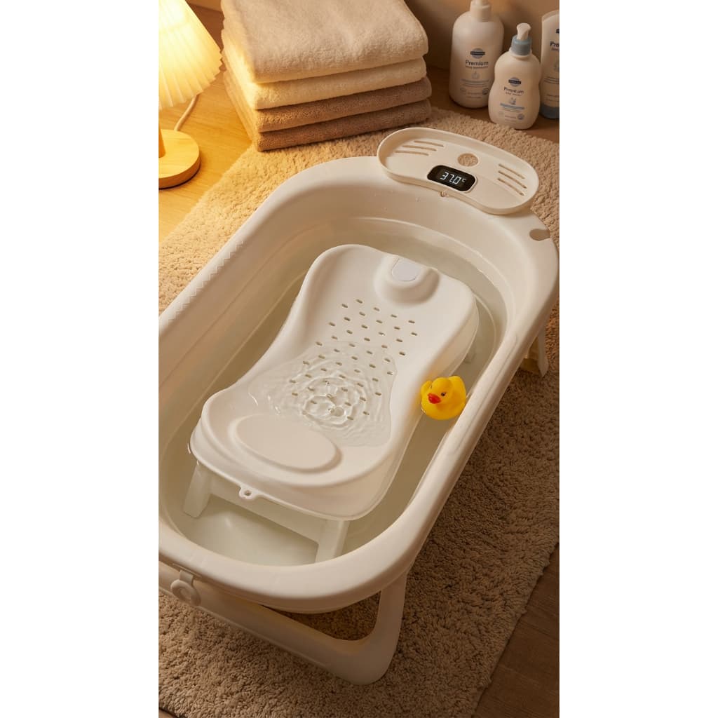 Banheira Dobrável para Bebê 36L Silicone Portátil Compacta Antiderrapante
