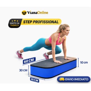 Step 60x30x10cm De Funcional Ginástica Super Oferta Azul