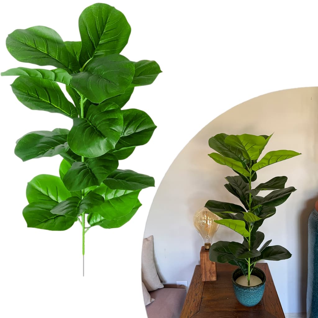 Planta Artificial Ficus Lyrata 85cm Toque Real Realista | Decoração Sala Escritório Luxo