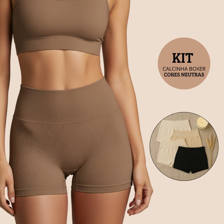 Kit Calcinhas Boxer Sem Costura Cueca Feminina Poliamida Importada Short Não Marca