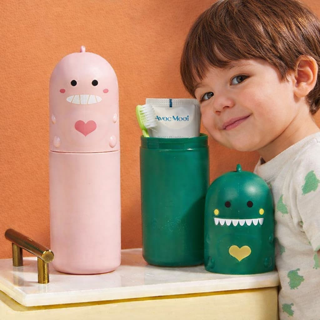 Porta Escova de Dente Infantil Dinossauro | Organizador Banheiro Criança