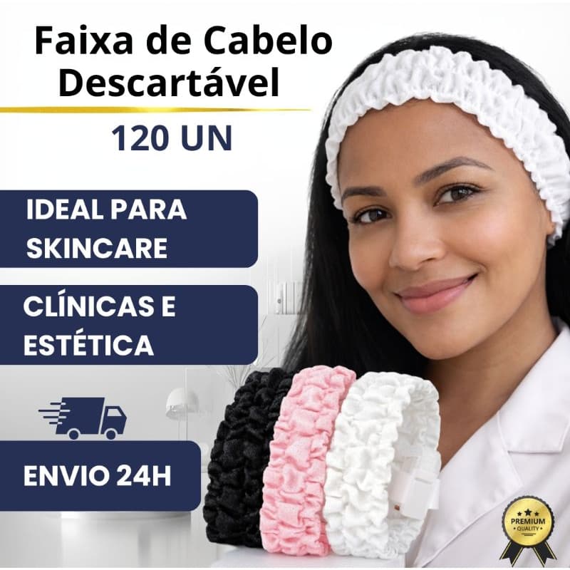 Kit Faixa de Cabelo Descartável até 120 unidades