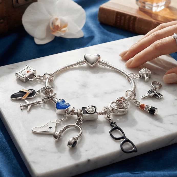 Berloques Diversos Viagens e Objetos Variados Prata 925 Banhados