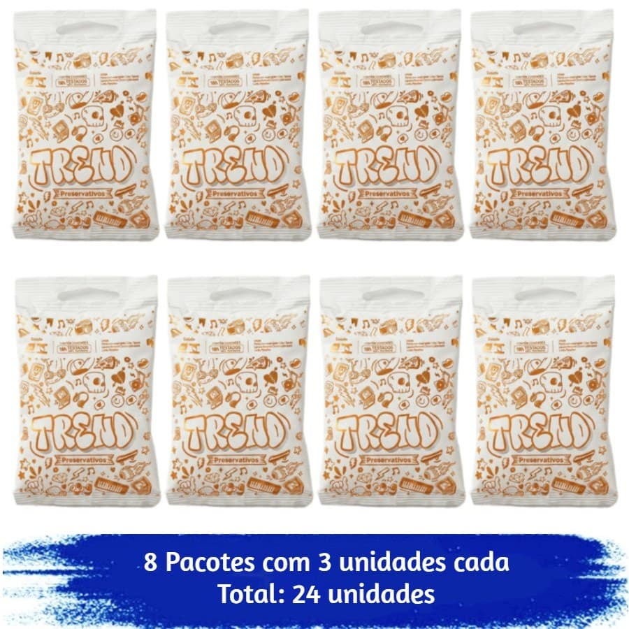 Preservativo Trend Lubrificado Com 24 Unidades 8x3