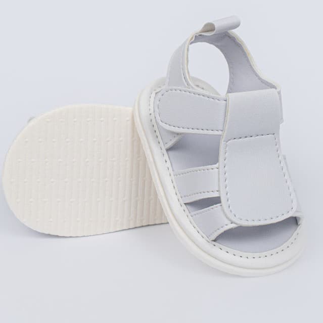 Sandália infantil Branca Bebê Unissex Confortável Menina e Menino