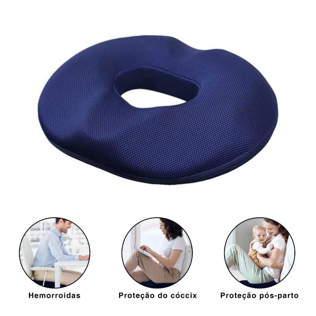 Almofada Confortável para Hemorroidas e Coccix-Alívio Imediato-Viscoelástica Ideal para Cadeira Gamer, Carro e Pós-parto