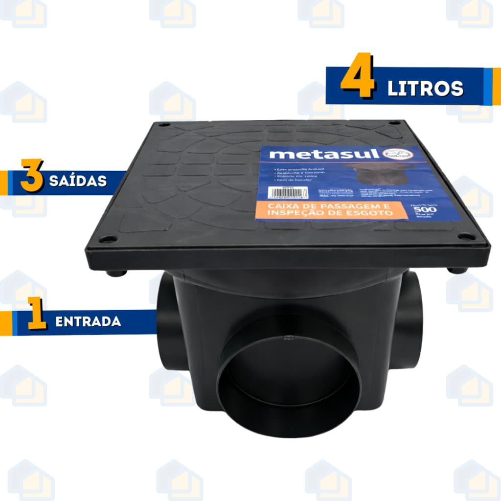 Caixa de Passagem Inspeção Caixa Coletora Prolongador P/ Elétrica/Esgoto/Gordura C/ Tampa
