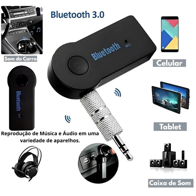 Adaptador Receptor de Áudio Bluetooth