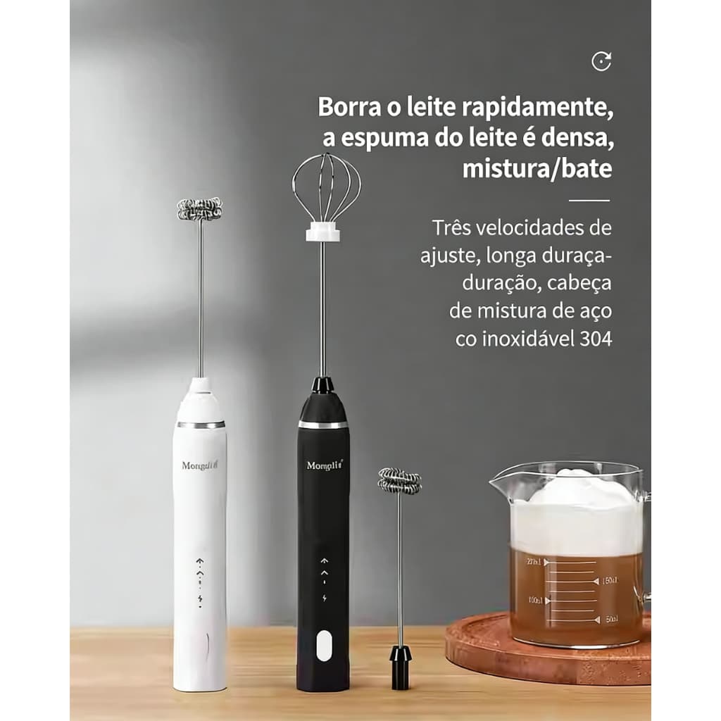 Mini Mixer Misturador Bebidas Ovos Portátil Elétrico Bateria 008
