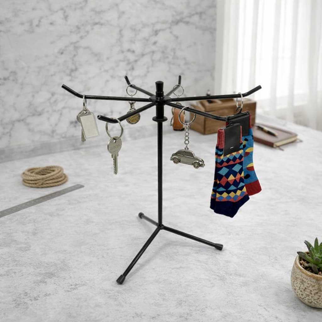 Suporte giratório de Balcão para chaveiros, bijuteria Porta joias tipo aranha de Ferro base tripé