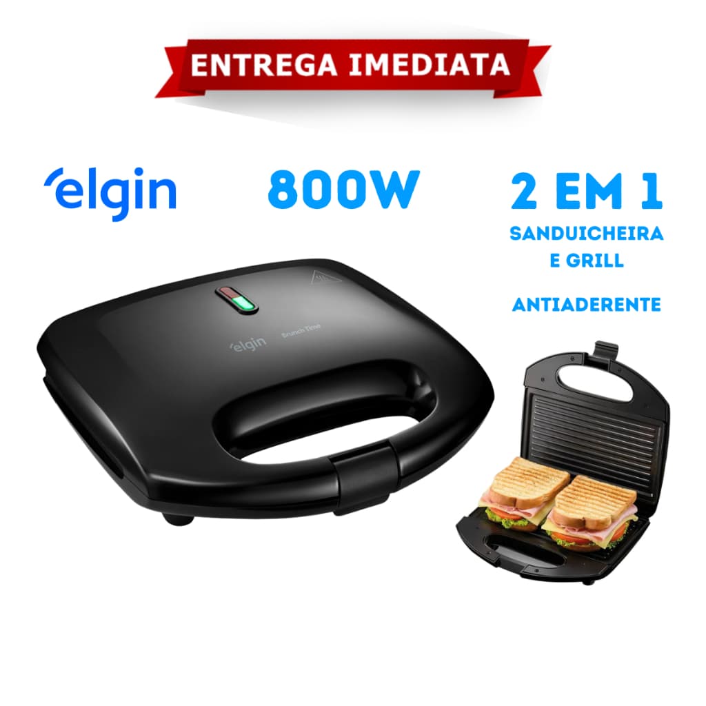 Sanduicheira Gril 2 em 1 Elgin Antiaderente 800w