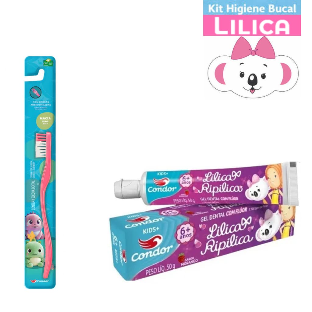 Kit Escova de Dente + Creme Dental Lilica
