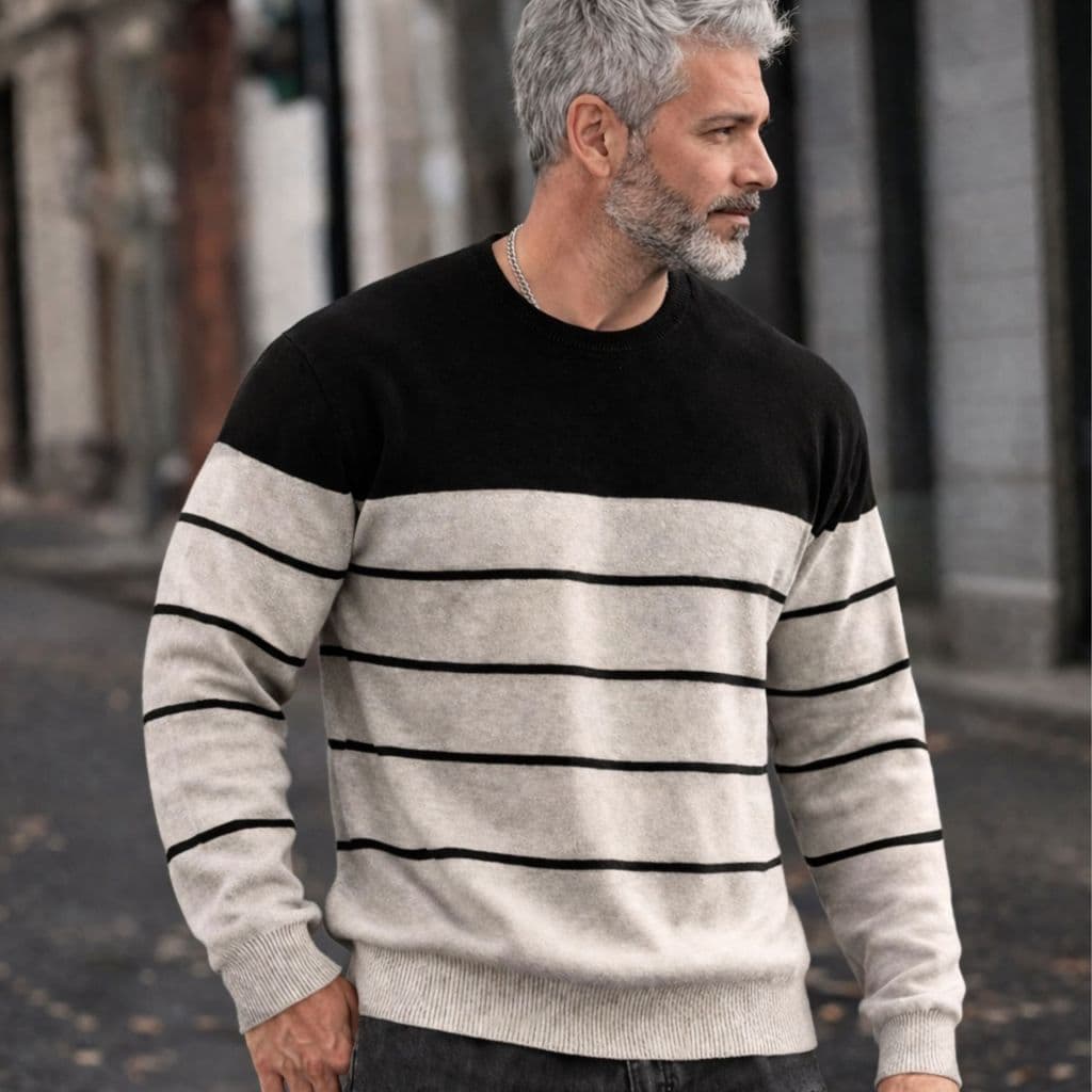 Blusa De Frio Suéter Masculino Luxo Tricô Lã Quente Roupa de Inverno Agasalho Gola Redonda