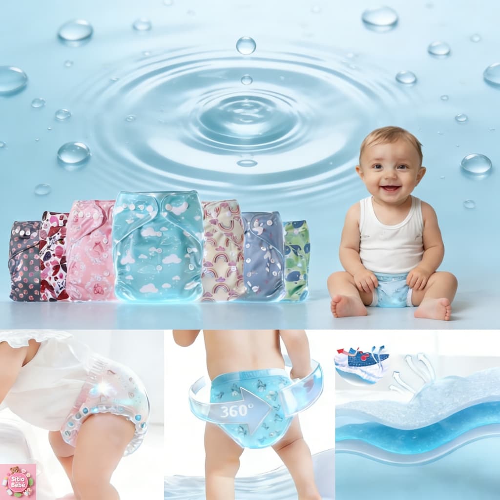 Fralda Ecológica Reutilizável Ajustável Para Bebês Impermeável Conforto e Sustentabilidade Crianças