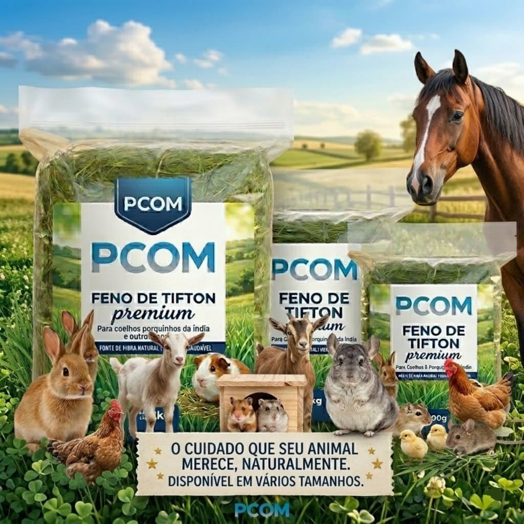 1kg Feno Coast Cross Premium Verdinho Fresquinho Cheirosinho Porquinho Da Índia Angorá