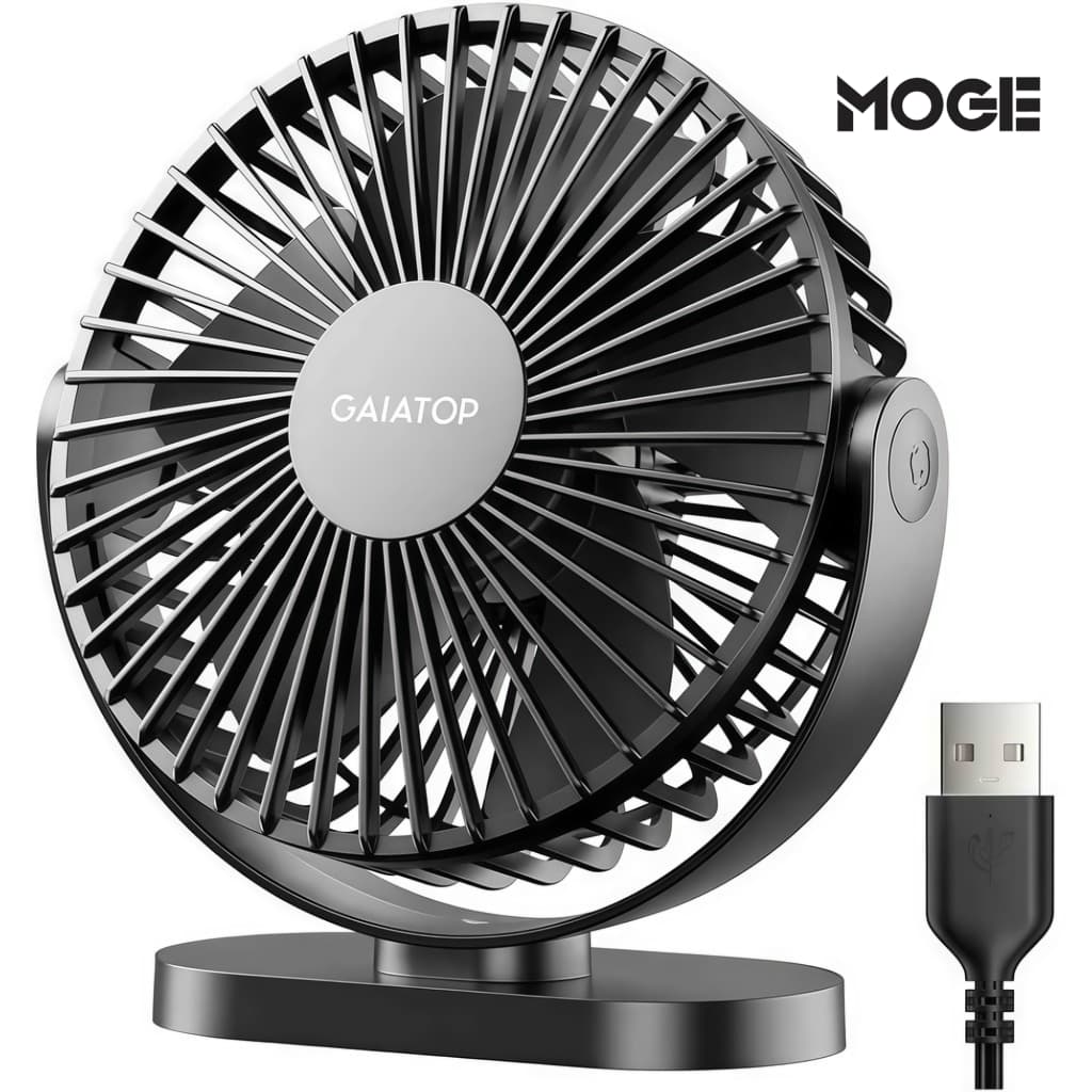 Ventilador Portátil USB Gaiatop TF55 | 3 Velocidades | Silencioso | Mesa Compacto