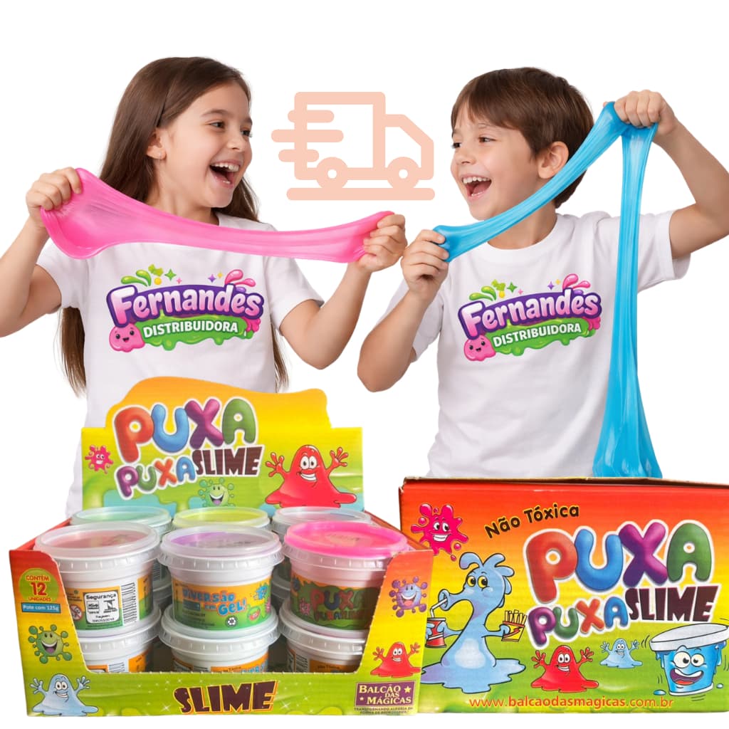 Slime Puxa Puxa Kit 12/24/36 Unidades - Brinquedo Infantil lembrancinha leleca atacado NÃO GRUDA