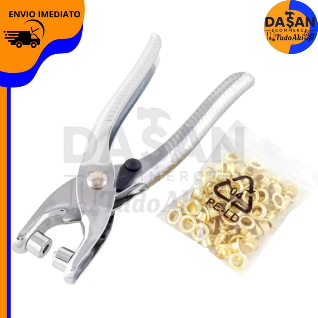Alicate Aplicador de Ilhós com 100 Peças – Precisão e Praticidade para Artesanato