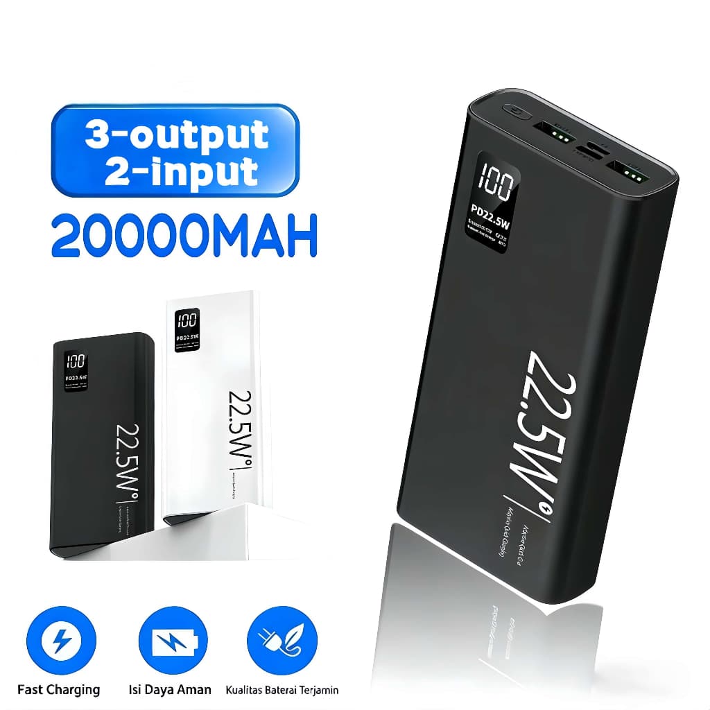 Carregador Portátil 20000mah Grande Capacidade Power Bank Usb C 22.5W Rápido Portátil Bateria Para Iphone Samsung Xiaomi