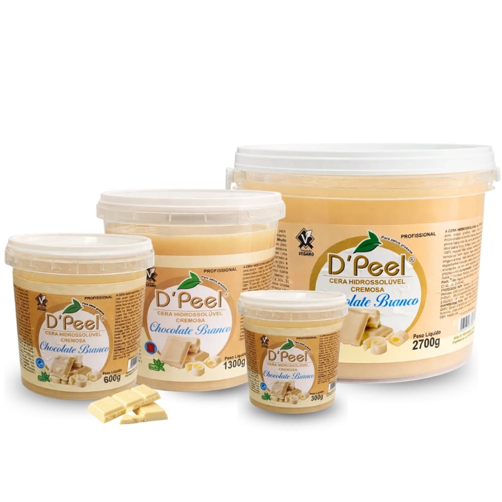 Cera Depilatória Hidrossolúvel D'peel Chocolate Branco Profissional
