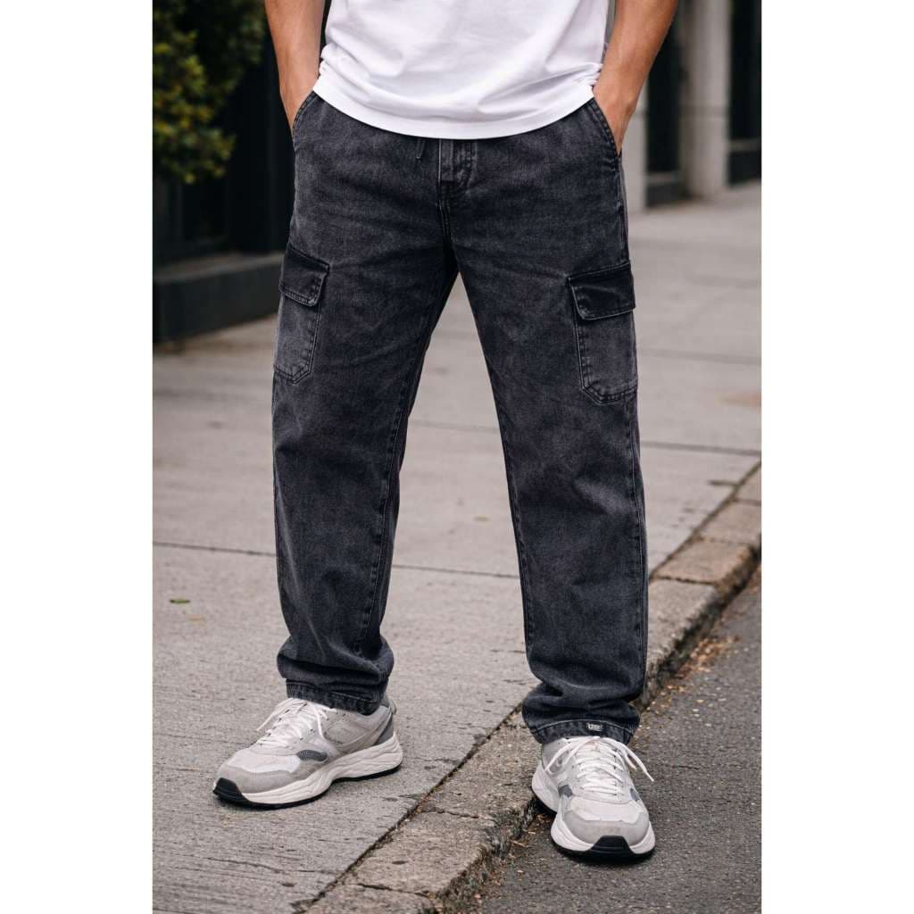 calca jeans  cargo  masculino perna larga