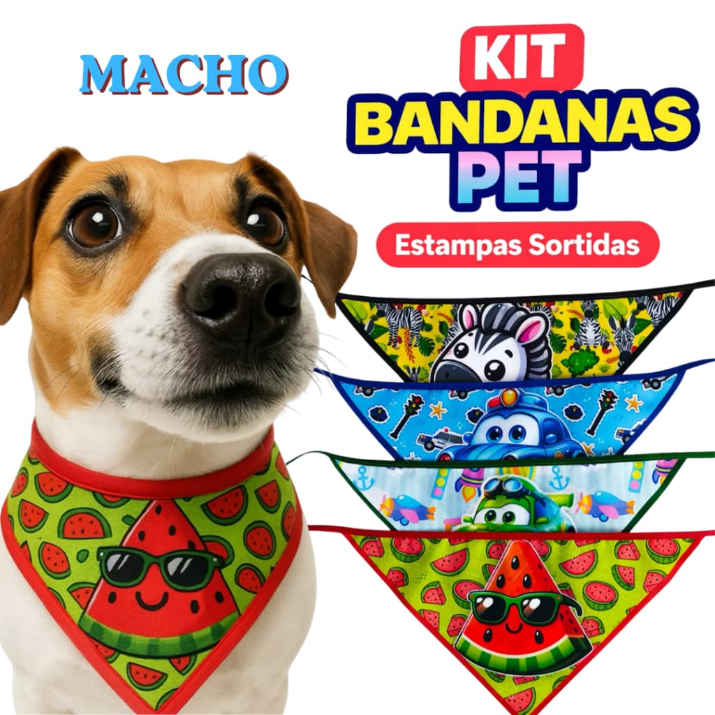 Bandanas Star Pet Macho 50, 80 ou 100 unidades para Banho e Tosa e Pet Shop Laços Revendedor