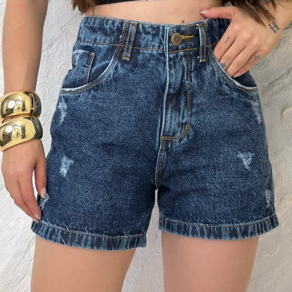 Short Jeans Feminino Cintura Alta Meia Coxa Bermuda Jeans Mom Soltinho Blogueira Moda Verão copa