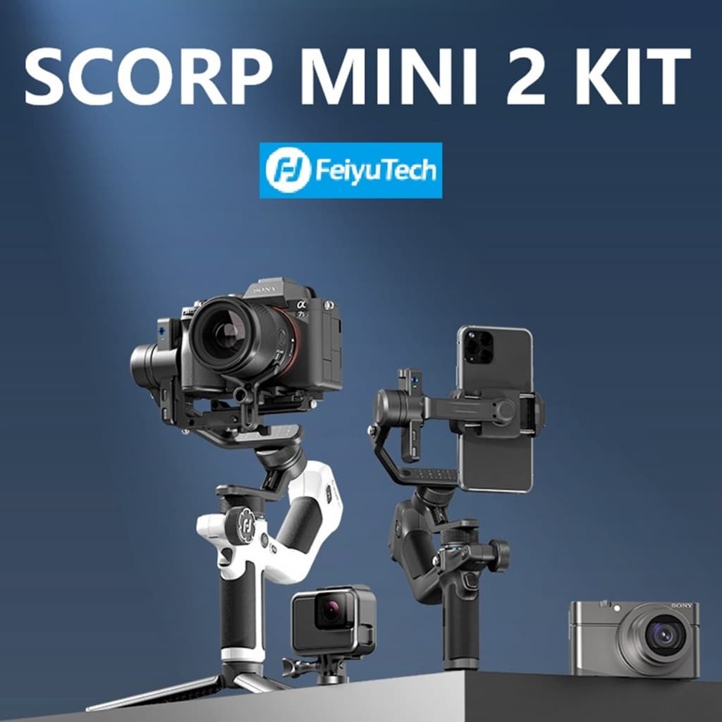 FeiyuTech SCORP MINI 2 KIT Estabilizador De Câmera Carga 1.2kg Para Câmera de ação/DSLR/Celular