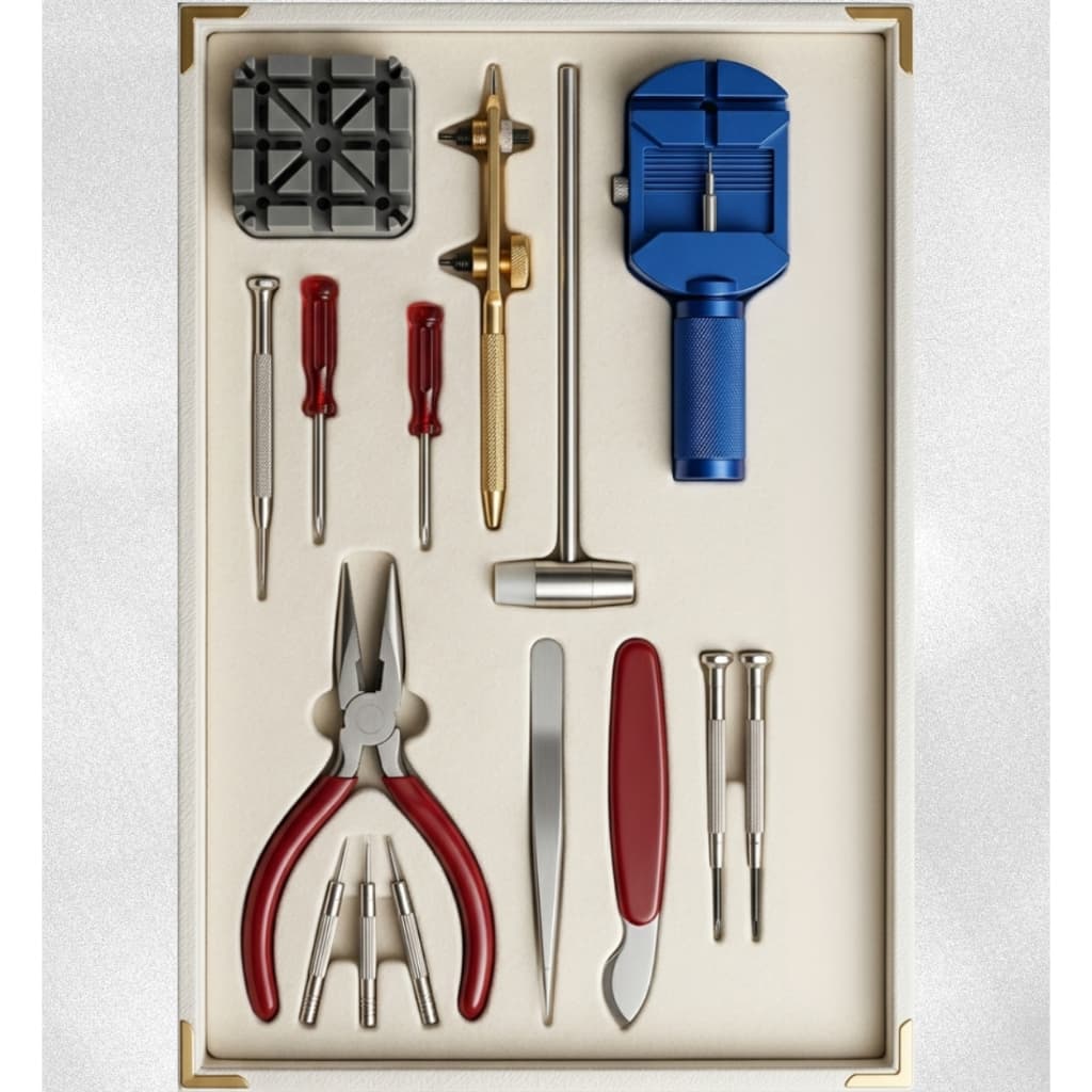 Ferramentas Relojoeiro Conserto De Relógio Ajuste Pulseira Reparo Completo Abrir Tampa Troca Bateria