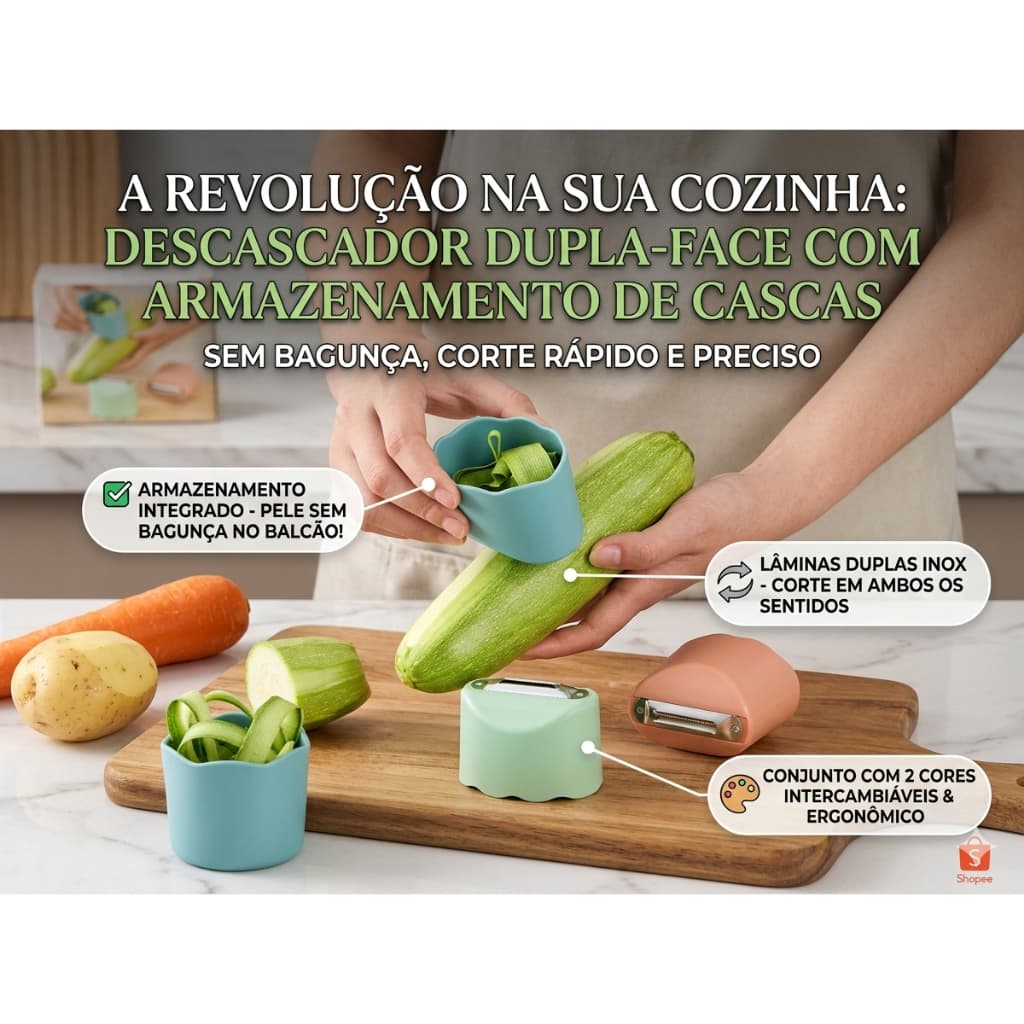 Descascador Manual Multifuncional para Frutas Legumes Verduras - Envio Imediato