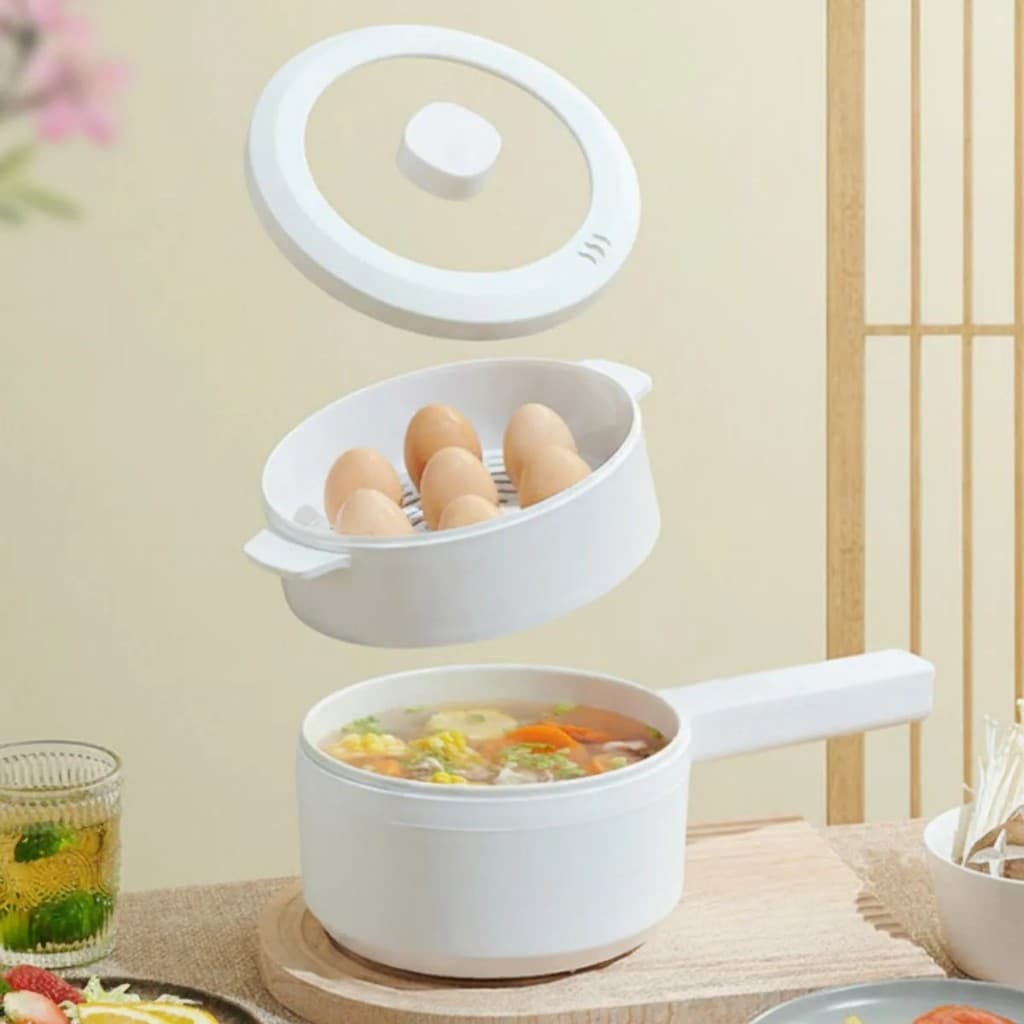 Panela Elétrica Multicooker Benecasa 2L 127V Antiaderente Tampa Vidro Branca