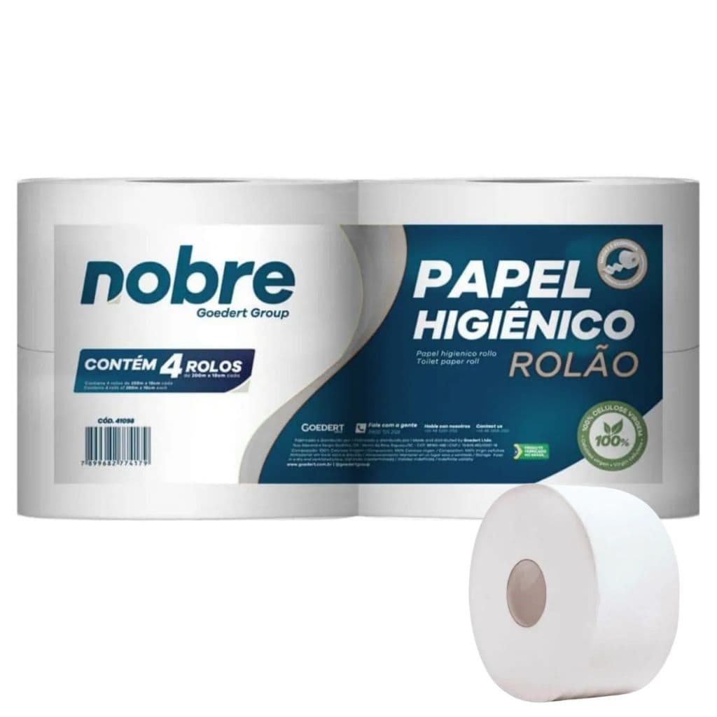 Kit Econômico 8 Rolos Papel Higiênico Rolão 10x300m 100% Celulose Nobre Maior Economia