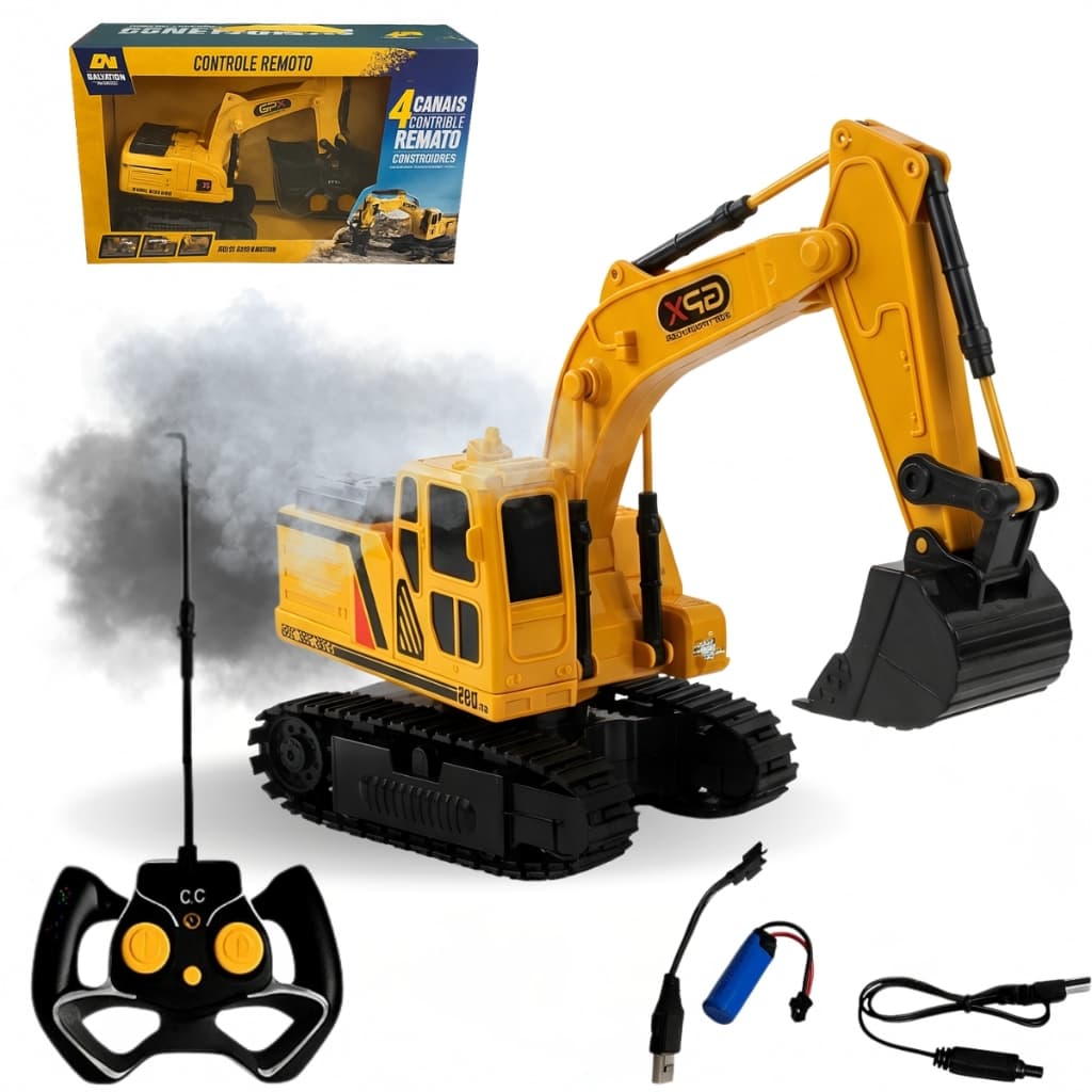 Máquina Escavadeira de Controle Remoto Recarregável Caminhão
