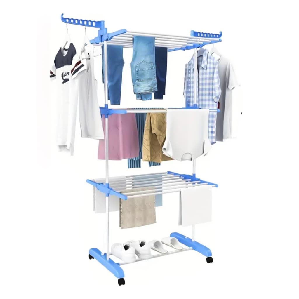 Varal De Chão Roupa Calcinha Grade 3 Andares Dobrável Portátil