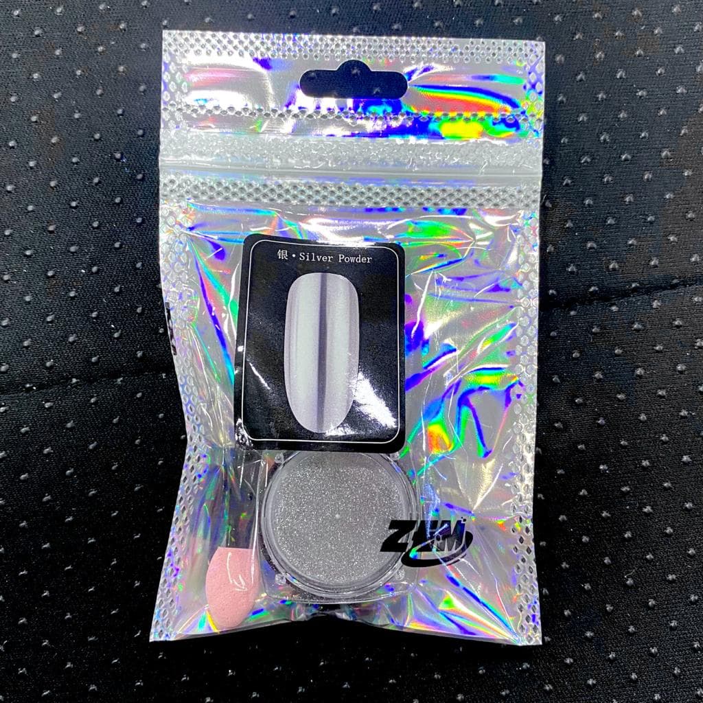 Pó Cromo Metalizado Unha Gel Efeito Espelhado Cromado 3D Decoração Nail Art Pronta Entrega