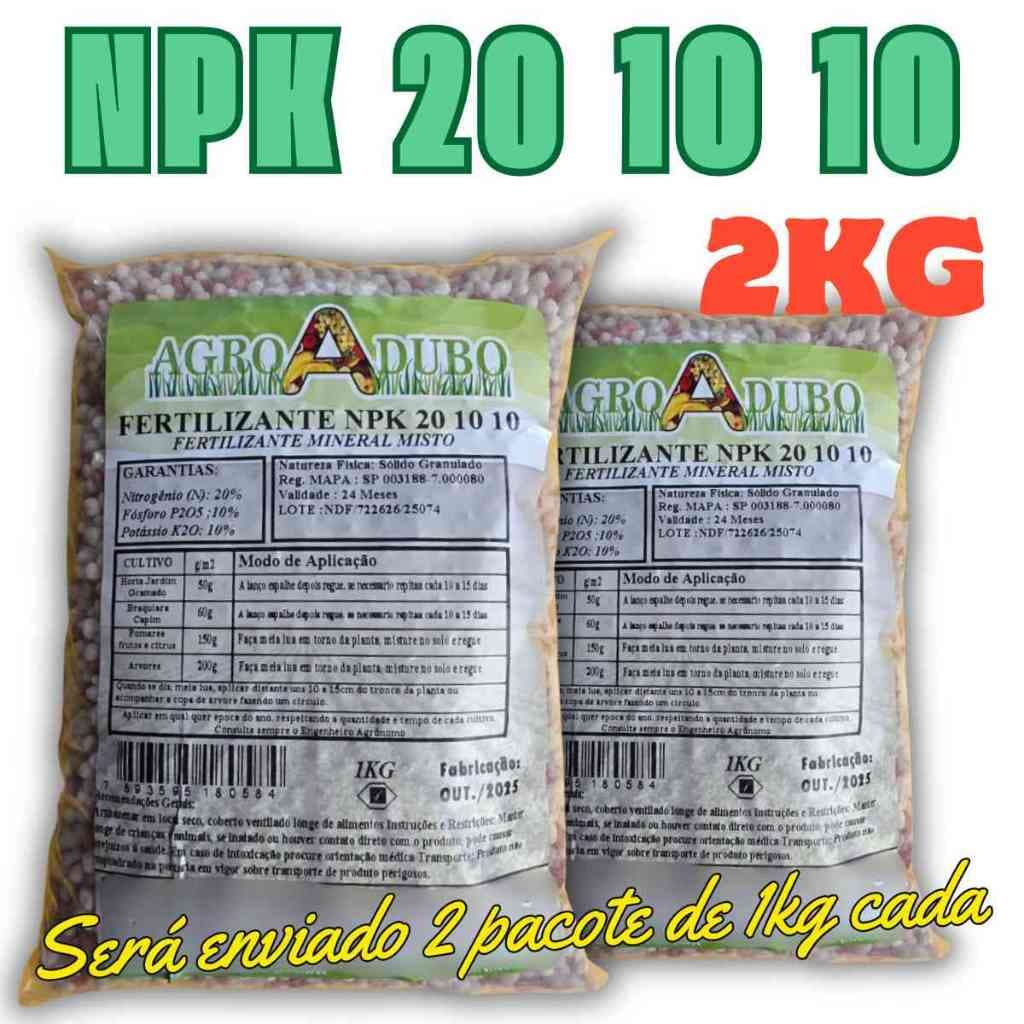 Adubo Npk 20 10 10 - 2Kg Para Cobertura Do Seu Gramado
