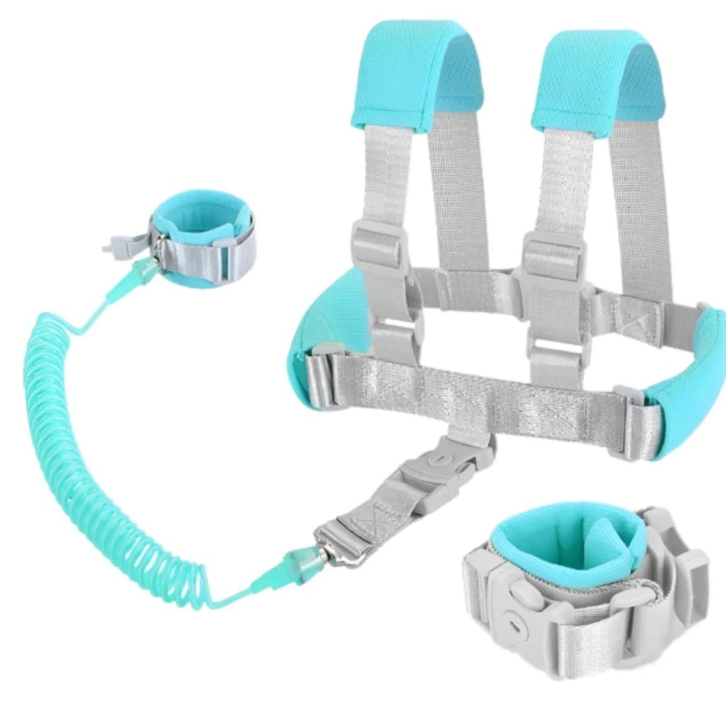 Mochila Guia De Segurança Anti Perda Infantil Coleira Human Cor Azul-celeste Lisa