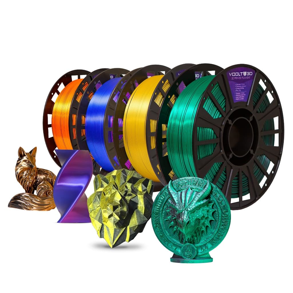 Filamento PLA Duo Color Shadow Voolt3D 1Kg 1,75mm Cores V-SILK Para Impressão 3D