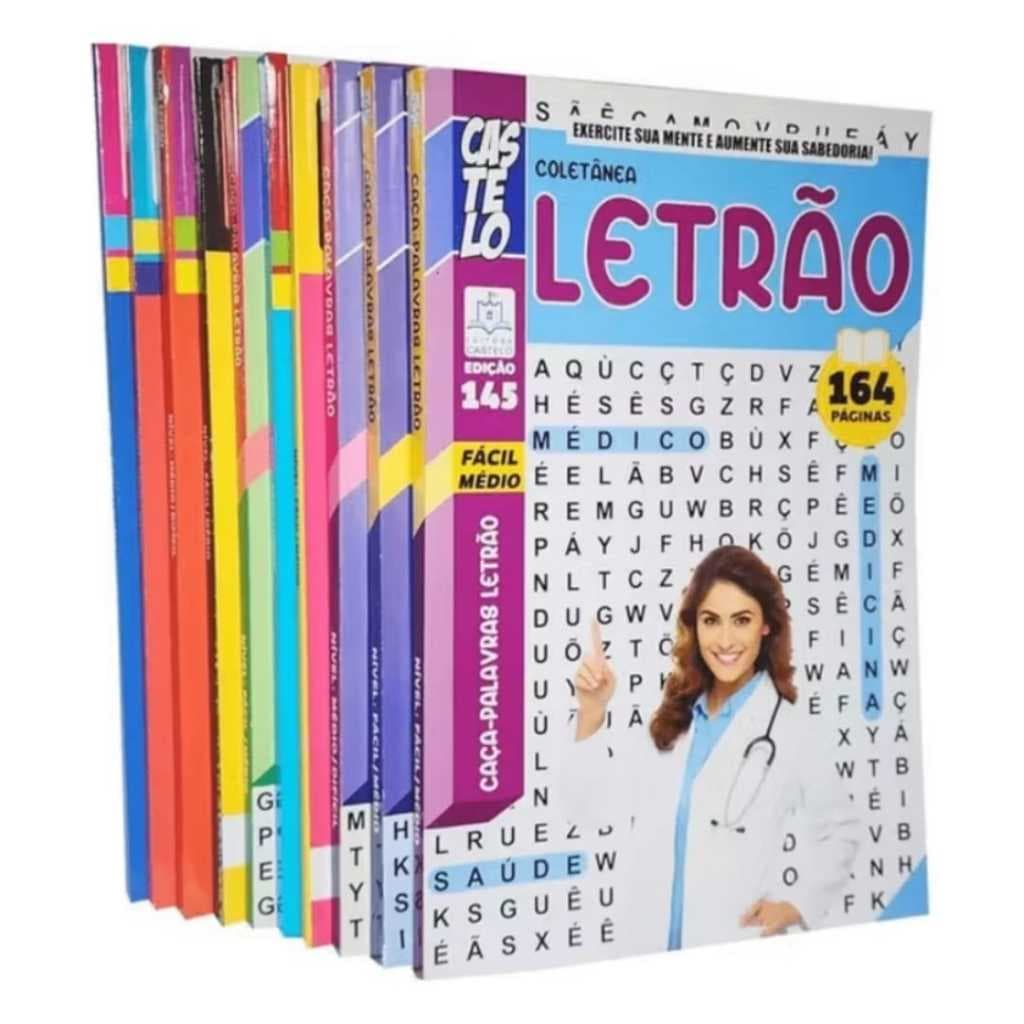 Passatempos Caça Palavras Níveis Médio E Difícil: Editoria Castelo. Acompanha 6 volumes. 100 pgs cd