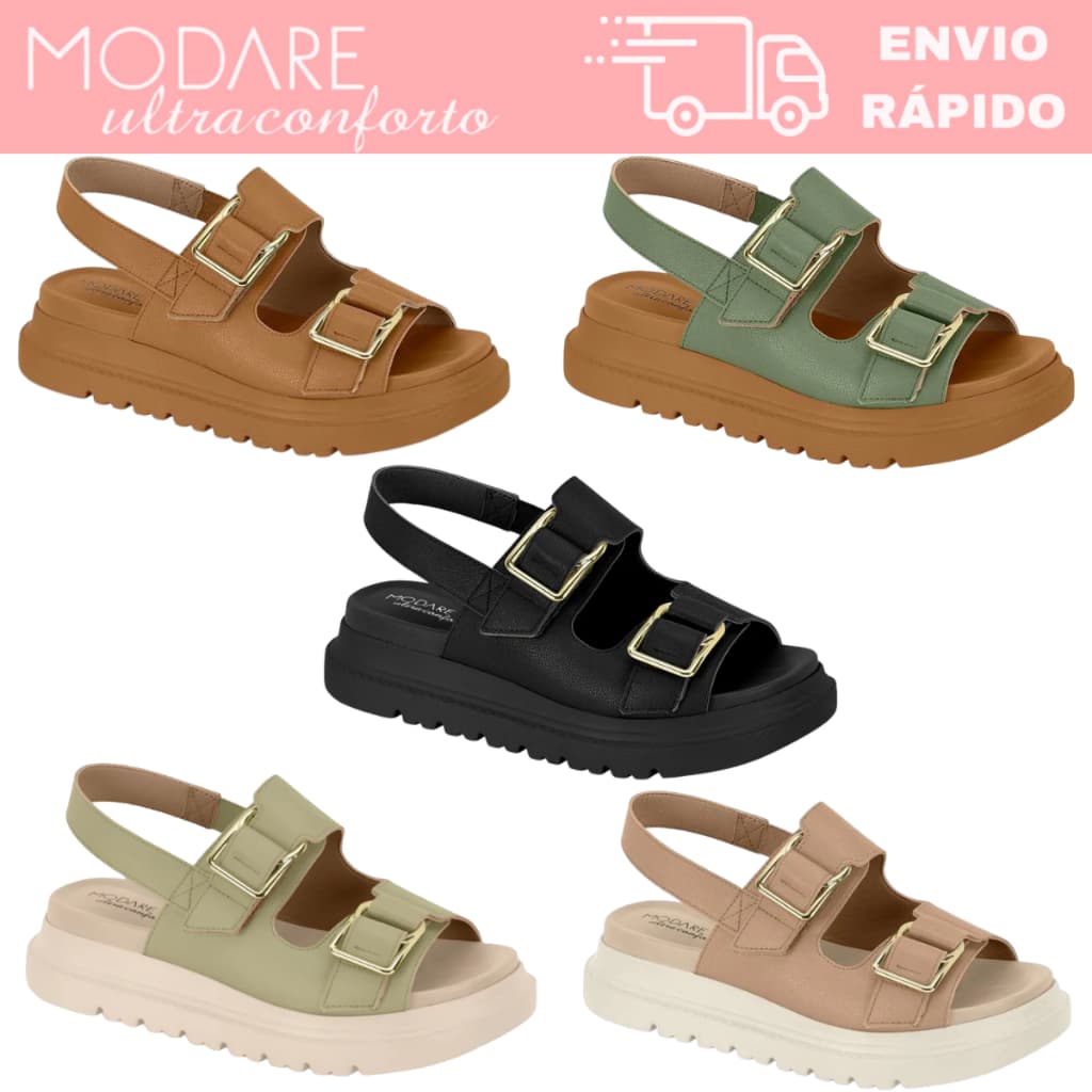Sandália Flatform Modare 7200.102 Feminina Conforto Anatômica Casual Leve