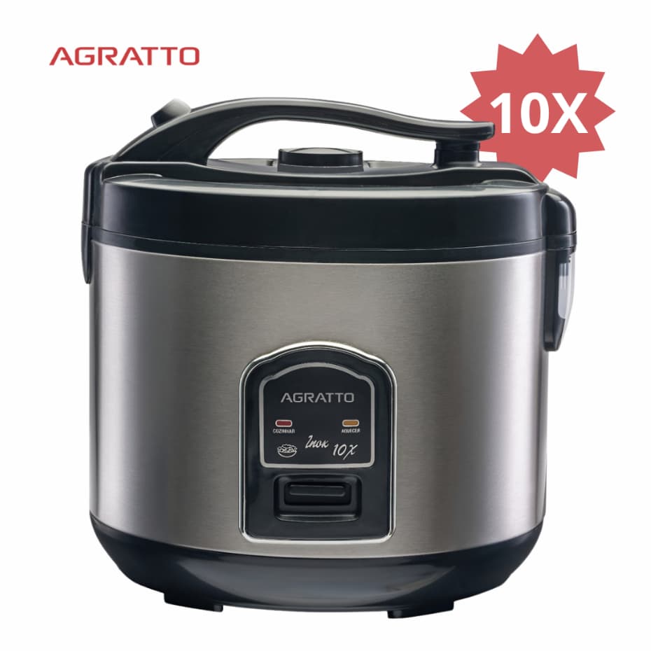 Panela De Arroz Elétrica 10 Xícaras 110/220V 5 em 1 Agratto Visor Vidro