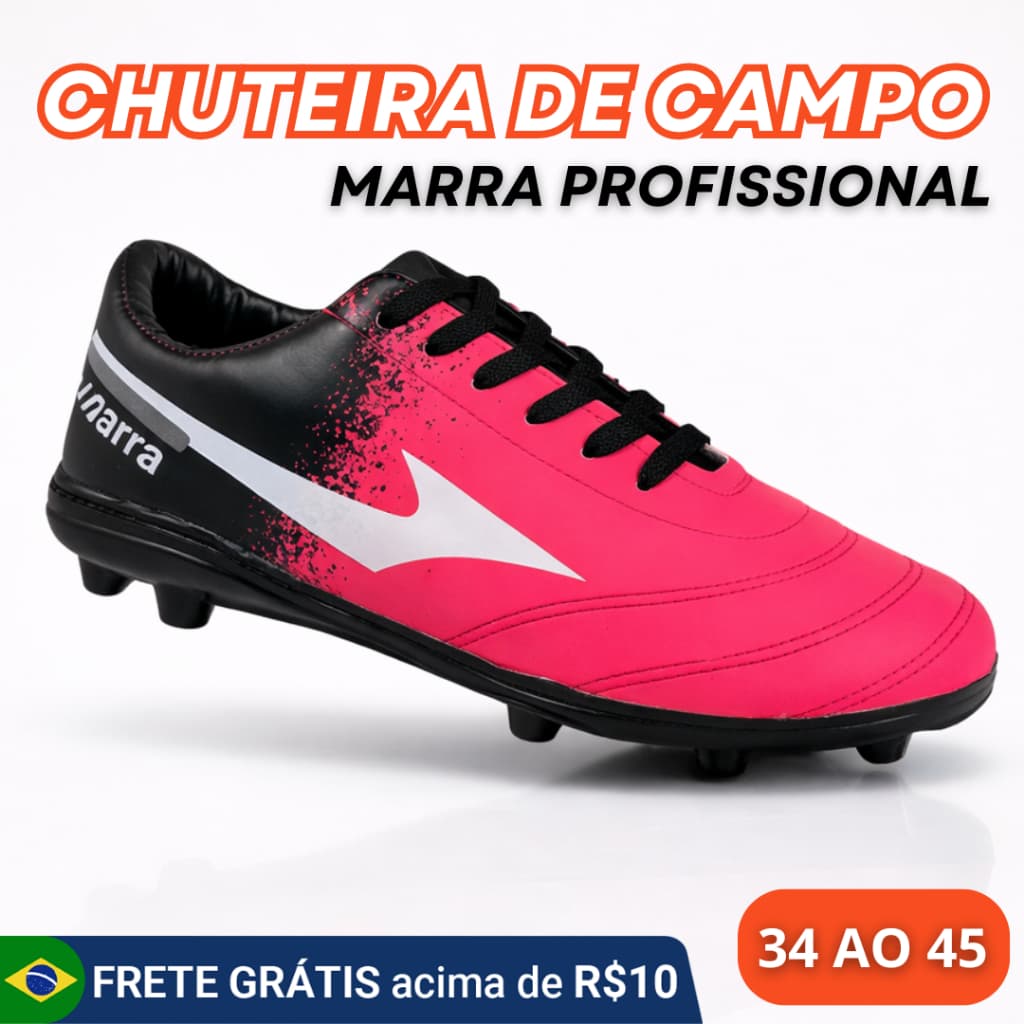 Chuteira de Campo Adulto Masculina Confortável Ideal para Futebol 34 ao 45
