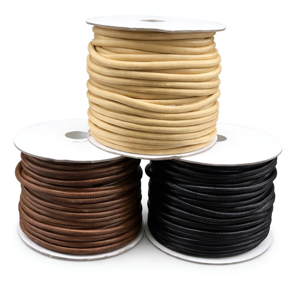 Fio Encerado Preto Marrom Bege Com 30 Metros no Tamanho 5.0mm