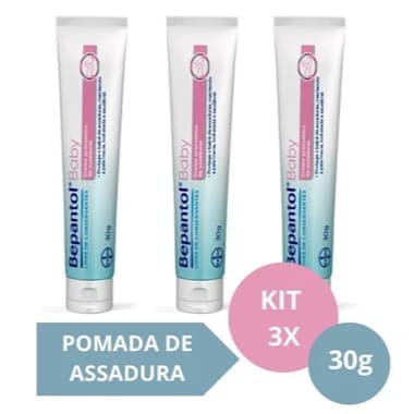 Kit com 3 Cremes Pomada de Assadura 30gr Cada - Bepantol Baby