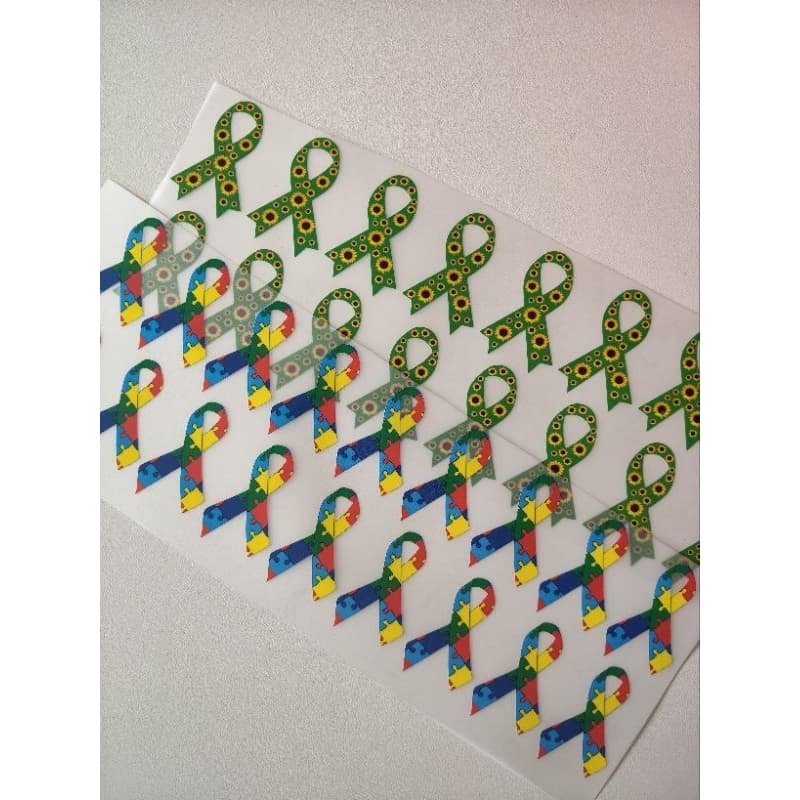 kit 12 Estampas tema Autismo termocolante para tecido 5x5 aplicar colocar com o ferro de passar
