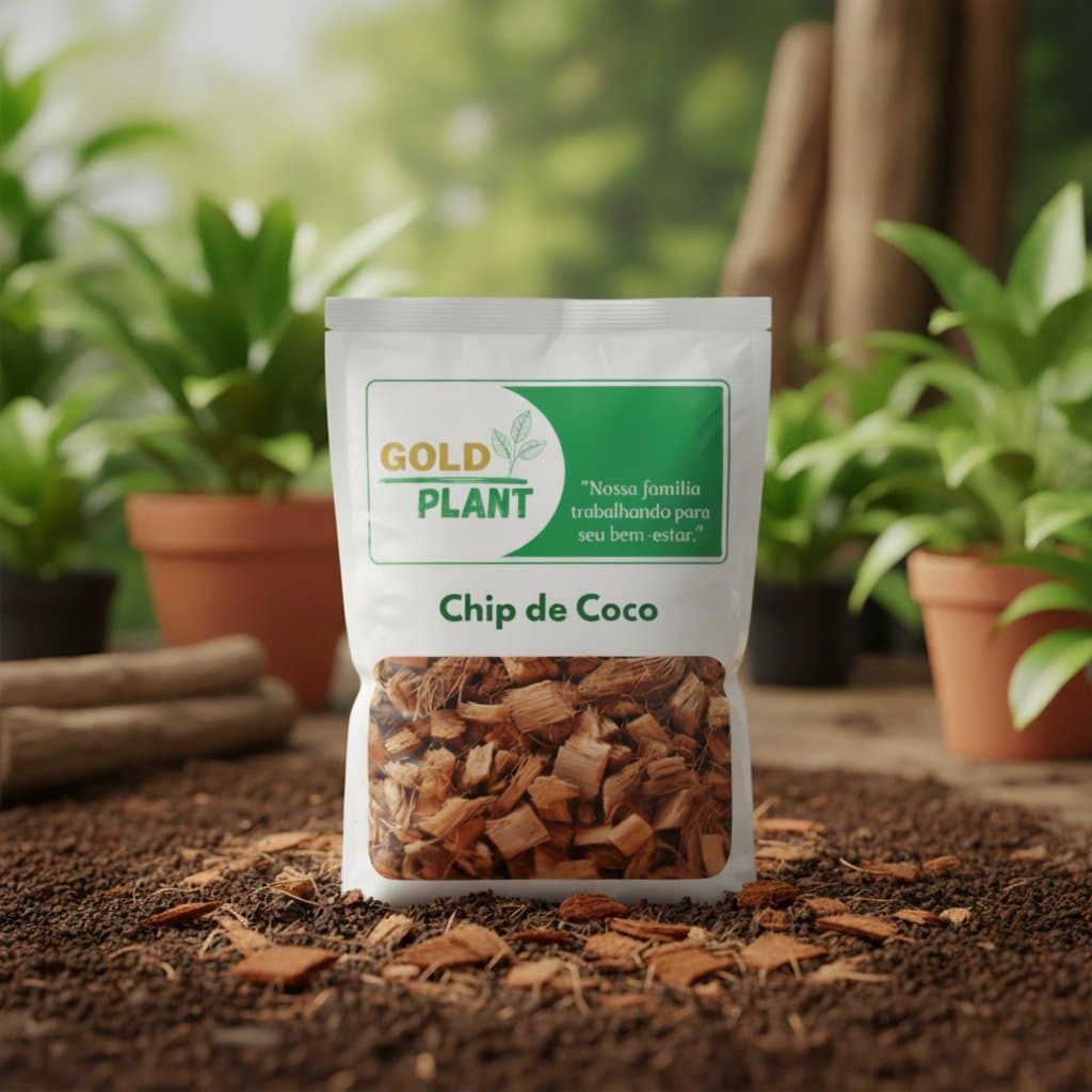 Chip de Coco para Orquídeas Flores Plantas Jadinagem Saco de 1,5L ate 40Litros Gold Plant