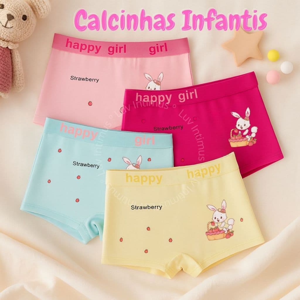 Kit 10,8,5 ou 3 Calcinhas Infantil Shortinho Macio e Respirável