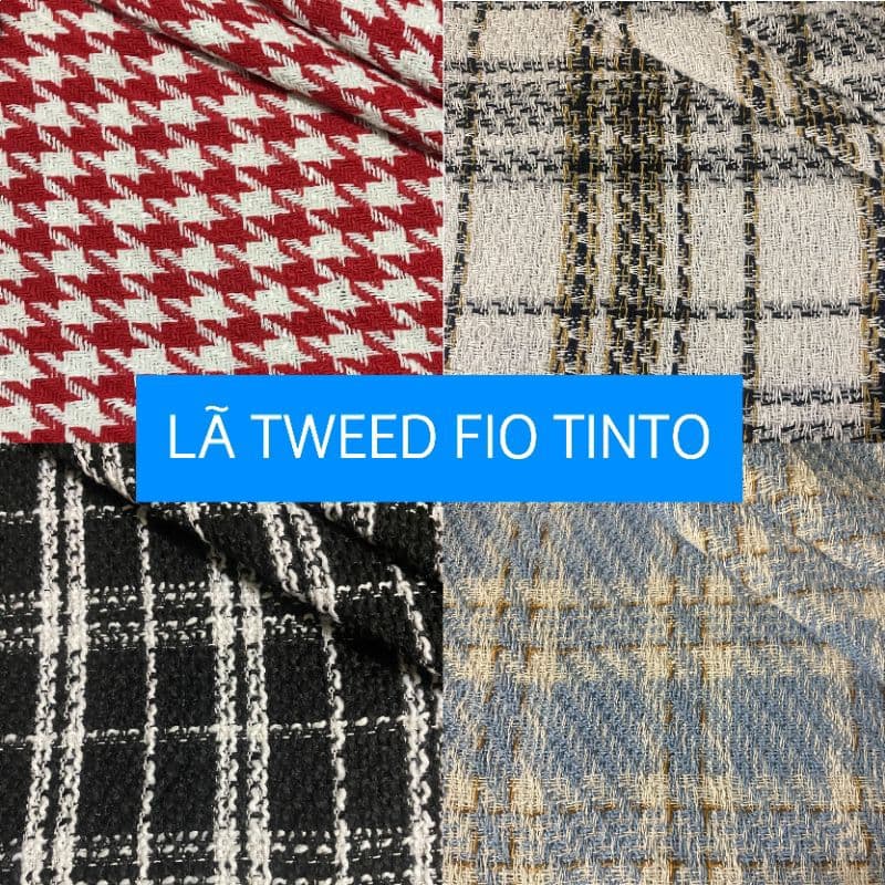 1 METRO DO TECIDO LÃ TWEED FIO TINTO